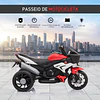 Motocicleta Elétrica Infantil com 3 Rodas para Crianças acima de 3 anos Triciclo com Pedal para Crianças Bateria 6V com Luzes Música Pneus Largos 86x42x52cm Vermelho