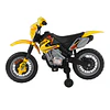 Mota elétrica infantil para crianças acima de 3 anos com bateria recarregável 6v e rodinhas de apoio 102x53x66 cm amarelo