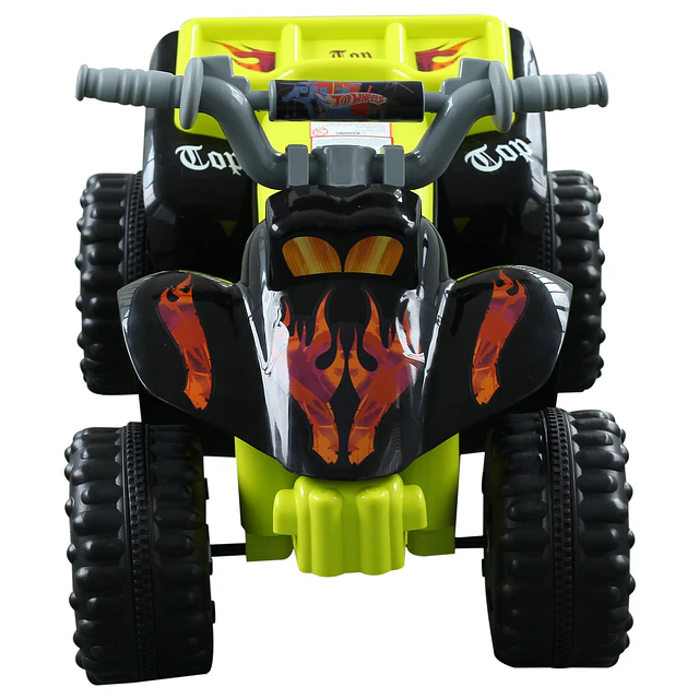 Quadriciclo bateria 6v mota elétrica para crianças acima de 18 meses velocidade 2,5km/h carga máx 20kg sons luzes e carregador incluido 66x43x43 preto e amarelo
