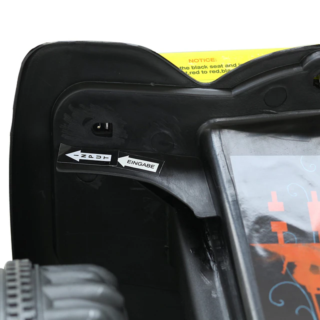 Quadriciclo bateria 6v mota elétrica para crianças acima de 18 meses velocidade 2,5km/h carga máx 20kg sons luzes e carregador incluido 66x43x43 preto e amarelo
