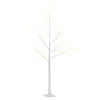 Árvore de bétula 150cm de altura com 210 luzes led em branco quente ramos flexíveis e base para decoração de festas aniversários casamentos 20x20x150cm branco