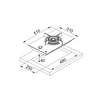Placa de Gás Crystal FHCR 301 1TC HE BK C Preto 31cm