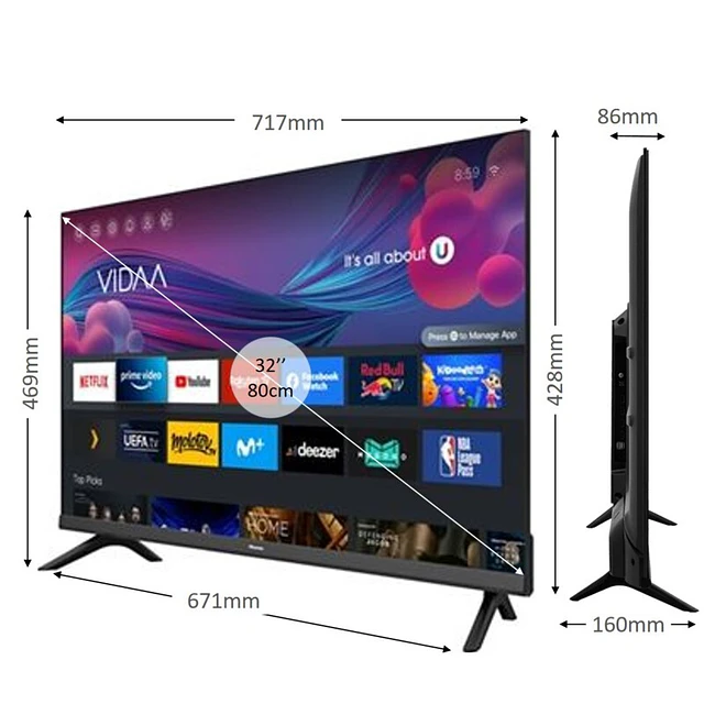 TV LED 80cm - 32'' Hisense 32A4BG