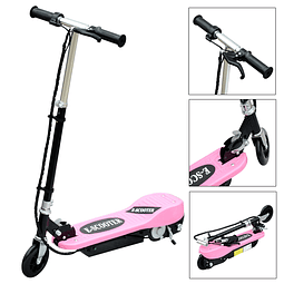 Trotinete eléctrico tipo scooter com guiador ajustável – cor rosa – 81.5x37x96cm