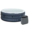 Spa insuflável redondo para 4-6 pessoas 950l jacuzzi insuflável ø195x68cm com 108 jatos de massagem aquecimento controle remoto filtro e tapete para exteriores azul