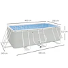 Piscina desmontável tubular 440x240x122cm piscina retangular de exterior com purificador 4.000l/h mangueiras de comprimento 100cm e estrutura de aço cinza