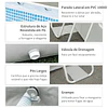 Piscina desmontável tubular 440x240x122cm piscina retangular de exterior com purificador 4.000l/h mangueiras de comprimento 100cm e estrutura de aço cinza
