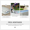Piscina desmontável tubular 440x240x122cm piscina retangular de exterior com purificador 4.000l/h mangueiras de comprimento 100cm e estrutura de aço cinza