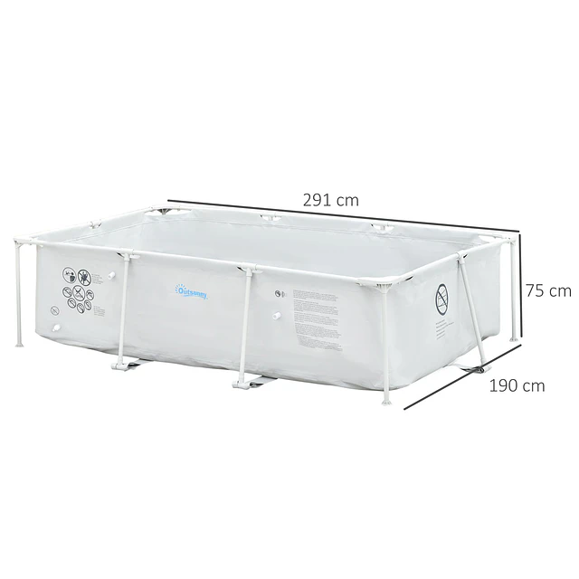 Piscina desmontável tubular 291x190x75cm