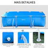 Piscina desmontável tubular 291x190x75cm com depuradora de cartucho piscina retangular de exterior para adultos e crianças 3600l azul
