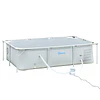 Piscina desmontável tubular 252x152x65cm com depuradora de cartucho piscina retangular de exterior para adultos e crianças 3600l cinza
