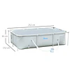 Piscina desmontável tubular 252x152x65cm com depuradora de cartucho piscina retangular de exterior para adultos e crianças 3600l cinza