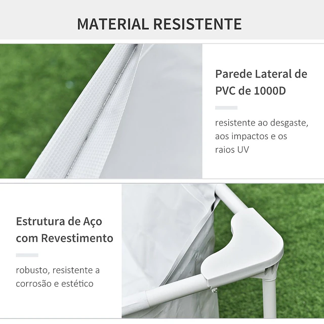 Piscina desmontável tubular 252x152x65cm com depuradora de cartucho piscina retangular de exterior para adultos e crianças 3600l cinza