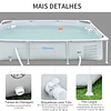 Piscina desmontável tubular 252x152x65cm com depuradora de cartucho piscina retangular de exterior para adultos e crianças 3600l cinza