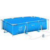 Piscina desmontável tubular 252x152x65cm com depuradora de cartucho piscina retangular de exterior para adultos e crianças 3600l azul