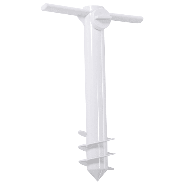 Ponta de guarda-sol com botão de aperto ajuste universal proteção contra vento adequado para poste entre ø22-38 mm 37×24 cm branco