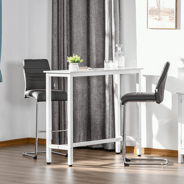 Mesa de bar mesa alta com bancada de efeito marmorizado e pé