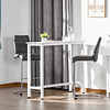 Mesa de bar mesa alta com bancada de efeito marmorizado e pés de metal estilo moderna para cozinha bistro cafeteria 120x40x100cm branco