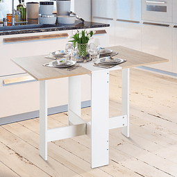 Mesa dobrável cozinha sala de estar mesa de apoio com 2 abas rebatíveis economiza espaço design moderno 103x76x73,5 cm madeira