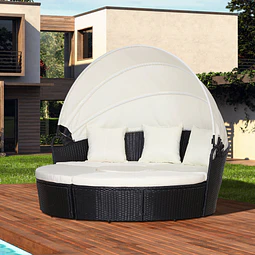 Cama redonda com toldo Outsunny