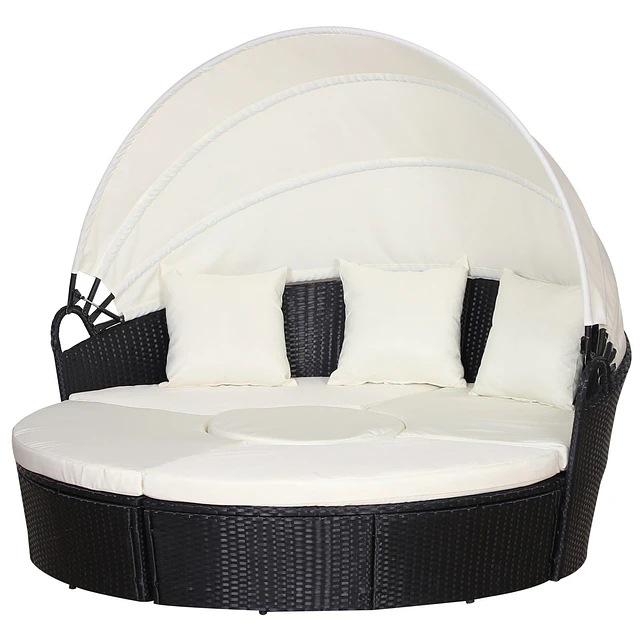Cama redonda com toldo Outsunny