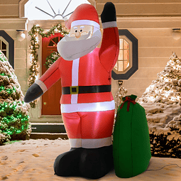Papai Noel Inflável Decoração de Natal Com LED Soprador de Luz 150 × 60 × 240cm
