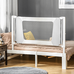 Barreira de cama para crianças de 150cm com altura ajustável barreira de cama infantil proteção anti queda com estrutura de alumínio 150x44x77,5-104,5cm cinza