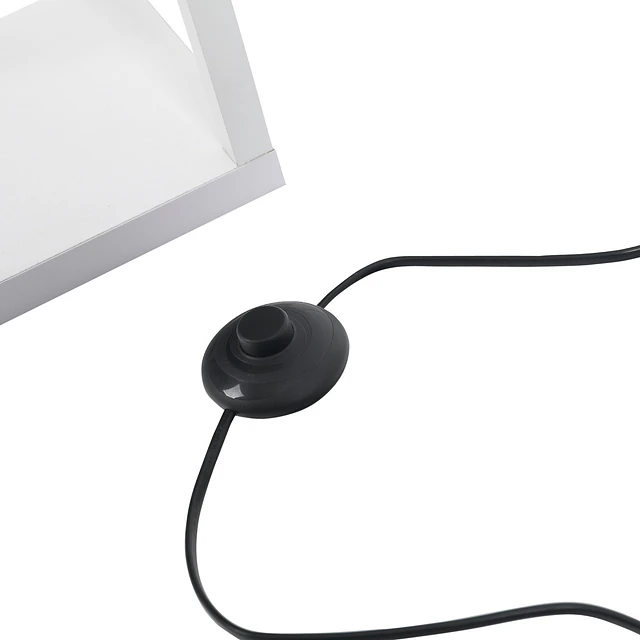Candeeiro de Pé de Madeira com 3 Prateleiras De Armazenamento para Lâmpada E27 Potência Máx. 40W Candeeiro Moderno para Sala de Estar Dormitório 26x26x160cm Branco