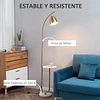 Candeeiro de Pé Vintage com Mesa Auxiliar Suporte para Lâmpada E27 Máx. 40W e Interruptor de Pé para Sala de Estar Dormitório Estúdio 30x44x177cm Dourado