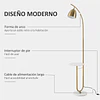 Candeeiro de Pé Vintage com Mesa Auxiliar Suporte para Lâmpada E27 Máx. 40W e Interruptor de Pé para Sala de Estar Dormitório Estúdio 30x44x177cm Dourado