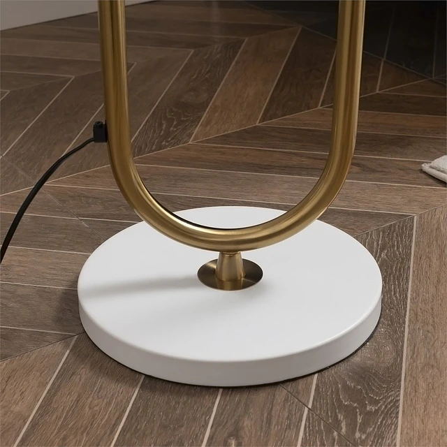 Candeeiro de Pé Vintage com Mesa Auxiliar Suporte para Lâmpada E27 Máx. 40W e Interruptor de Pé para Sala de Estar Dormitório Estúdio 30x44x177cm Dourado