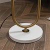 Candeeiro de Pé Vintage com Mesa Auxiliar Suporte para Lâmpada E27 Máx. 40W e Interruptor de Pé para Sala de Estar Dormitório Estúdio 30x44x177cm Dourado