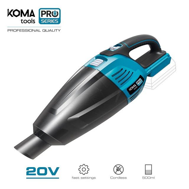 ASPIRADOR 20V (SEM BATERIA E CARREGADOR) 45,5×13,5cm KOMA TOOLS PRO SERIES BATTERY