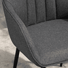 Conjunto de 2 cadeiras de jantar decorativas estofadas em linho com encosto ergonômico, braços e pernas de metal 59,5×56,5×81 cm cinza