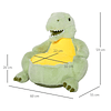 Sofá em forma de dinossauro para crianças acima de 18 meses com assento acolchoado 60x55x59cm Verde