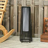 Candeeiro de chão de vime alimentado a energia solar com led 1,5 w interruptor de controle automático de luz decoração exterior ø21,5×61 cm preto
