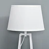 Lâmpada de pé Tripé de metal Soquete E27 de Máximo 40W com tela de linho e prateleira de 2 níveis 35,5×35,5×158 cm Branco