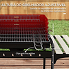 Barbecue a Carvão com Rodas Portátil com Grelha Ajustável em Altura para Piquenique Campismo 103x47x95 cm Vermelho e Preto