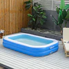 Piscina Inflável Retangular 1300 Litros 262x176x56cm para 1-2 Pessoas Piscina Insuflável para Adultos e Crianças para Jardim Pátio Exterior Azul