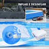 Piscina Inflável Retangular 1300 Litros 262x176x56cm para 1-2 Pessoas Piscina Insuflável para Adultos e Crianças para Jardim Pátio Exterior Azul