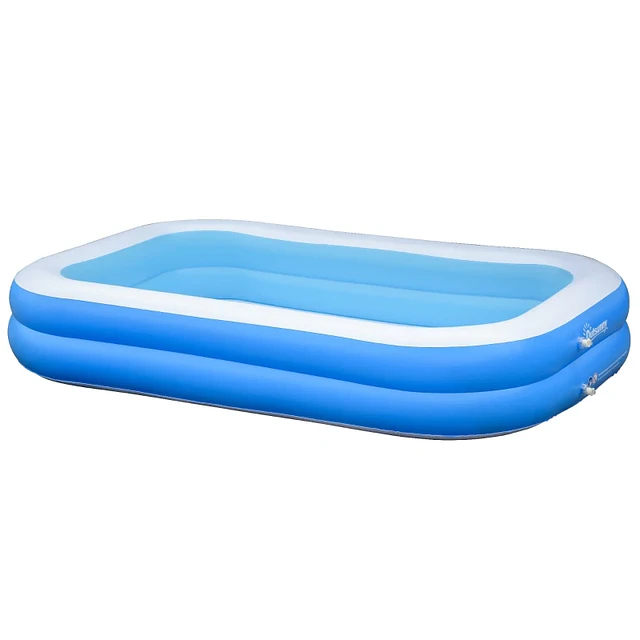 Piscina Inflável Retangular 1300 Litros 262x176x56cm para 1-2 Pessoas Piscina Insuflável para Adultos e Crianças para Jardim Pátio Exterior Azul