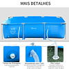 Piscina Desmontável Tubular 252x152x65cm com Depuradora de Cartucho Piscina Retangular de Exterior para Adultos e Crianças 2.163L Azul