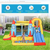 Castelo Insuflável com 2 Escorregas Trampolim e Piscina para Crianças acima de 3 Anos com Inflador e Bolsa de Transporte para Interior Exterior 330x265x185cm Multicor