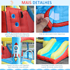 Castelo Insuflável com 2 Escorregas Trampolim e Piscina para Crianças acima de 3 Anos com Inflador e Bolsa de Transporte para Interior Exterior 330x265x185cm Multicor