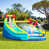 Castelo Insuflável com 2 Escorregas Trampolim e Piscina para Crianças acima de 3 Anos Inclui Inflador e Bolsa de Transporte para Interior Exterior 385x365x200cm Multicor