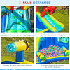 Castelo Insuflável com 2 Escorregas Trampolim e Piscina para Crianças acima de 3 Anos Inclui Inflador e Bolsa de Transporte para Interior Exterior 385x365x200cm Multicor