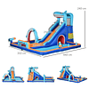 Castelo Insuflável Infantil 6 em 1 com Escorrega Piscina Parede de Escalada Canhão de Água 440x350x240 cm Multicolor