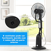 Ventoinha de Pé com Nebulizador Oscilante 3 Velocidades e 5 Lâminas Potência 90W Depósito 2,8L Ø44,5x120cm Preto