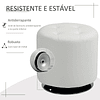 Apoio para os pés Otomano Giratório Banco Puff Redondo Estofado em Couro Sintético de Estilo Moderno para Dormitório Entrada Sala de Estar Ø45,5x44,5cm Branco