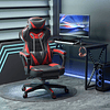 Cadeira de escritorio gaming ergonômica Altura Ajustável reclinável com apoio para pés Vermelho e Preto